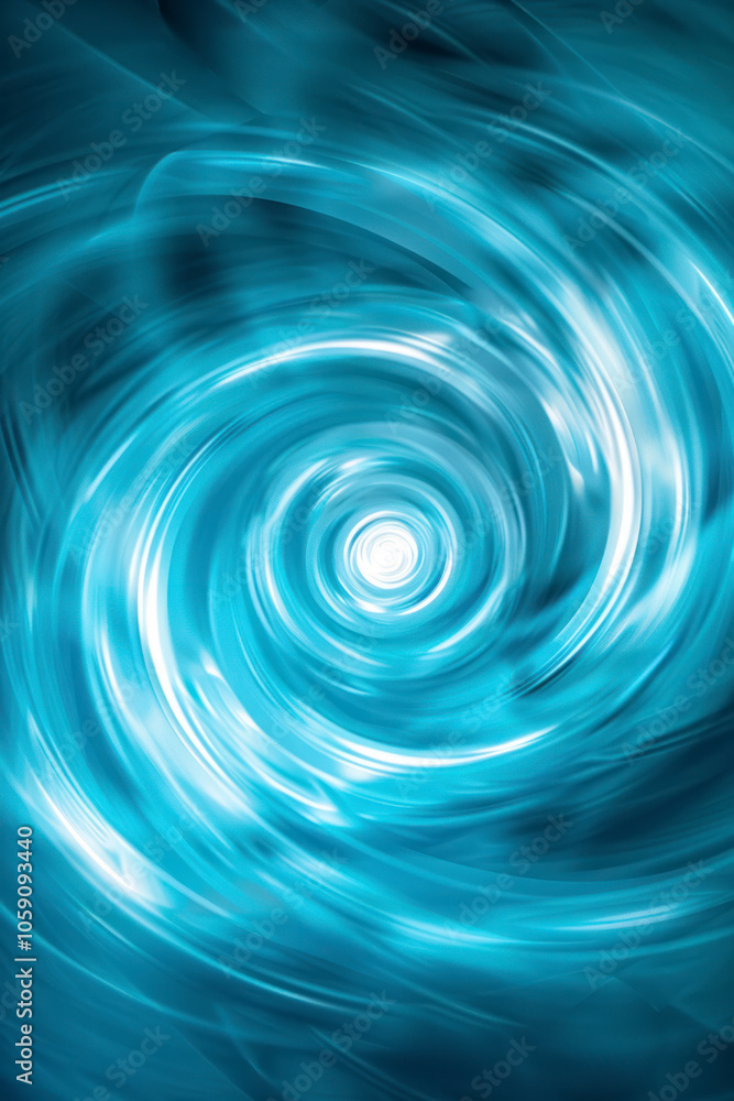 Poster vertical futuristic digital artwork with swirling vortex against a dynamic radial gradient backgroun