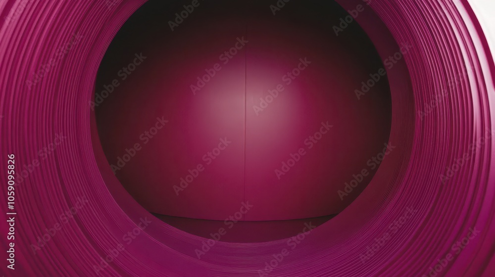 Poster elegant purple background with thin overlapping circular lines and polygonal shapes at the borders, 