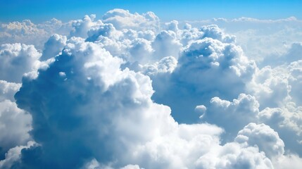 serene blue sky with fluffy white clouds overhead, evoking a sense of tranquility and peace in nature's canvas