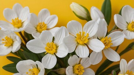 Fototapeta premium white and yellow flowers
