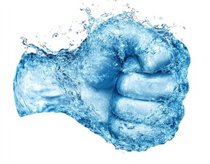 Dynamic Water Fist Splashing with Energetic Force