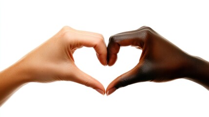 Hands creating a heart showcase harmony in diversity.