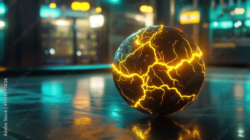 Poster electrifying sphere in a modern environment