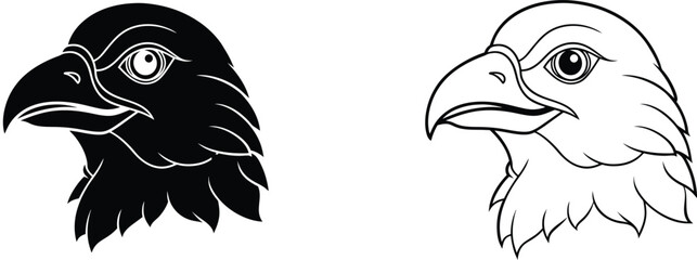 Eagle Head Silhouette Illustration Design Graphic