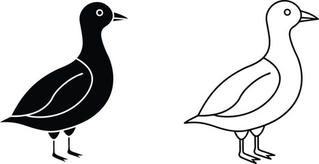 Black and White Bird Silhouette Illustration