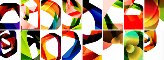 Collection of abstract background with waves, colorful shapes and 3d shadow effect. Vector Illustration For Wallpaper, Banner, Background, Card, Book Illustration, landing page