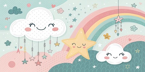 minimalist cute cartoon funny background