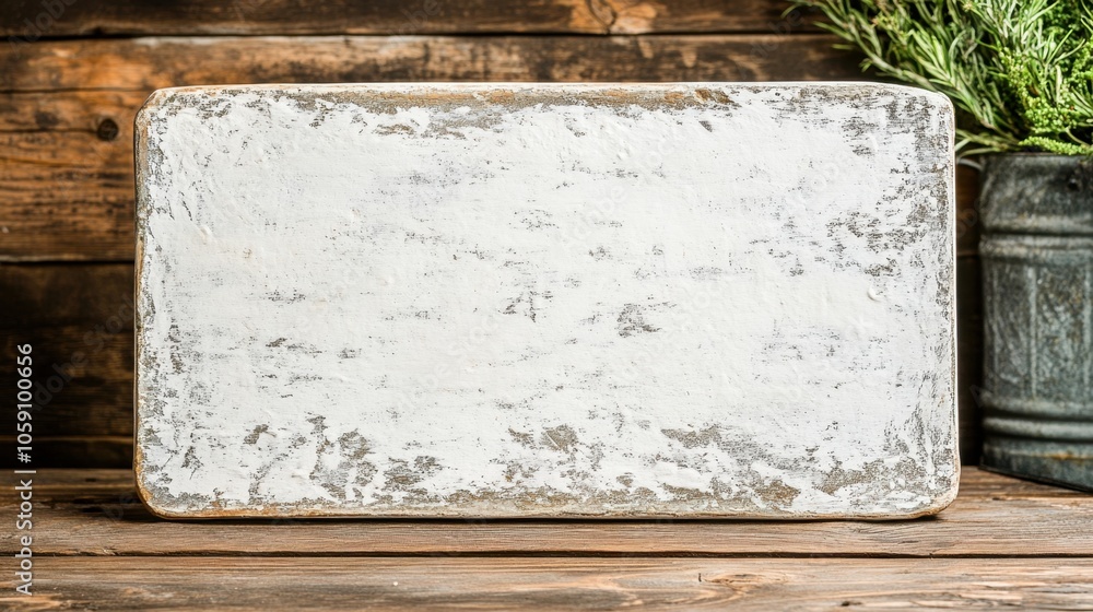 Poster rustic weathered block with natural texture