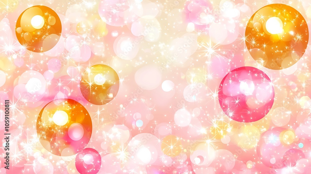 Poster pink and yellow bokeh background light gradient background with room for typography