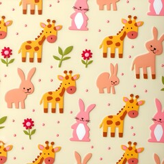 Naklejka premium seamless pattern with animals