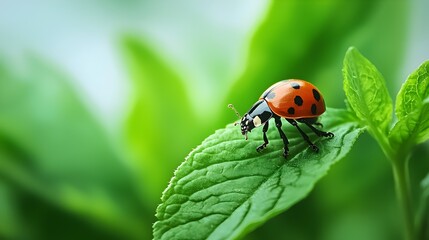 Fototapeta premium Biological Control in Pest Management - Natural Predators Ensuring Healthy Crop Growth for Sustainable Agriculture Solutions and Eco-Friendly Farming Practices