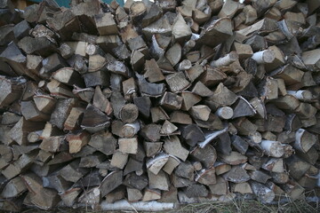 Chopped firewood, firewood box, firewood texture