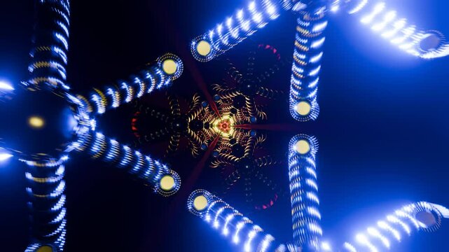 Colorful neon animation with rhythmic pulses for VJ and party backdrops