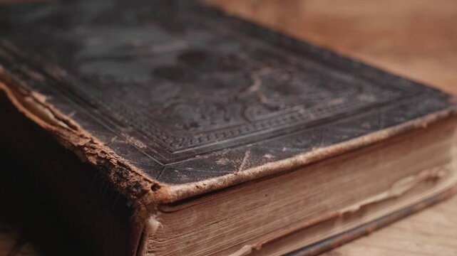 Detailed textures of an antique Bible