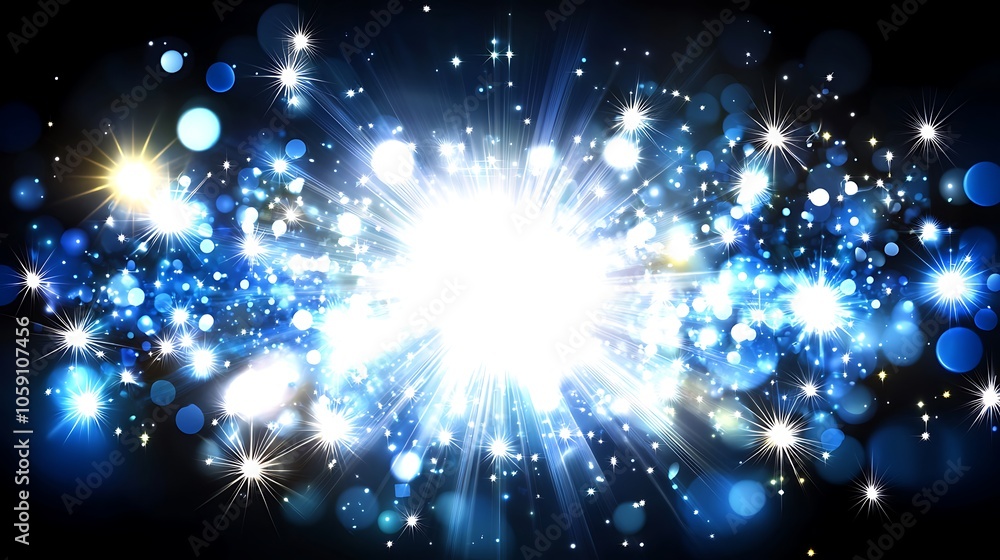 Poster abstract blue lights background subtle blur background with space for custom text
