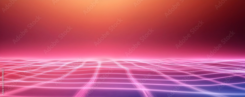 Poster dynamic pixelated marketing background - cosmic atmosphere with glowing grids for immersive digital 
