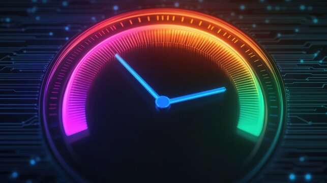 Colorful Growth Barometer on Digital Background