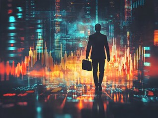 Businessman Navigating the Digital Landscape of Asset Accumulation