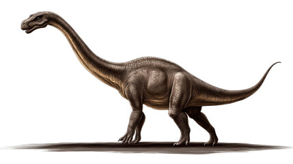 Obraz premium A large, isolated toy dinosaur on a white background, capturing the essence of a prehistoric reptile