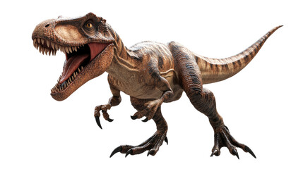 Fototapeta premium A toy Tyrannosaurus rex dinosaur isolated on a white background