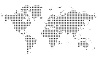 Fototapeta premium Dotted Worldmap vector Illustration file isolated a white background just realistic Dotted World Map