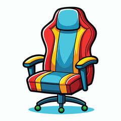 hand drawn gaming chair cartoon vector illustration
