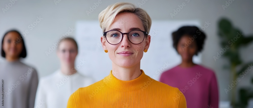 Poster team of diverse professionals in a modern boardroom setting brainstorming ideas and solutions with a