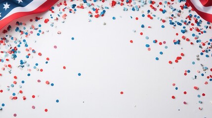 Celebratory American Flag and Confetti Decoration