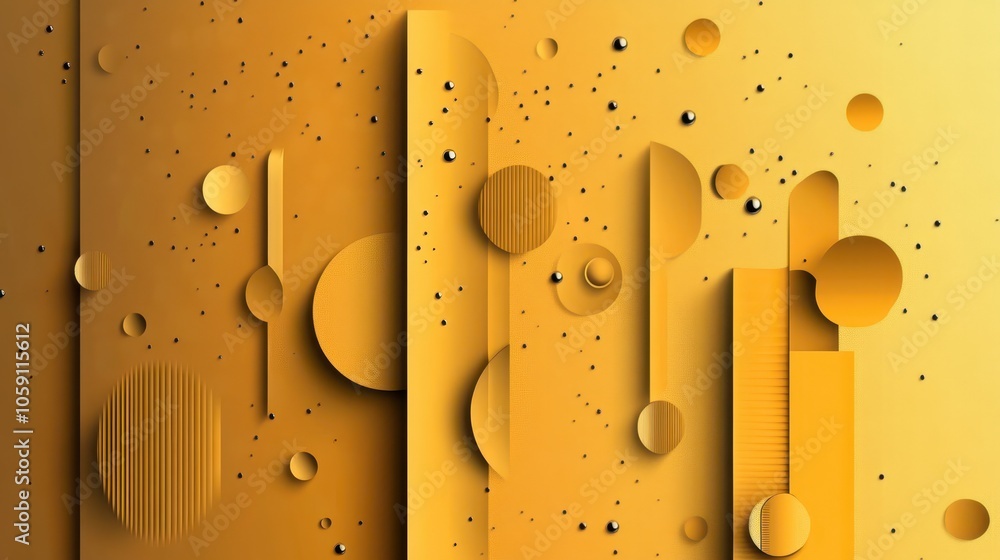 Poster soft yellow-to-gold gradient with circular and rectangular shapes lightly arranged on the edges, pro