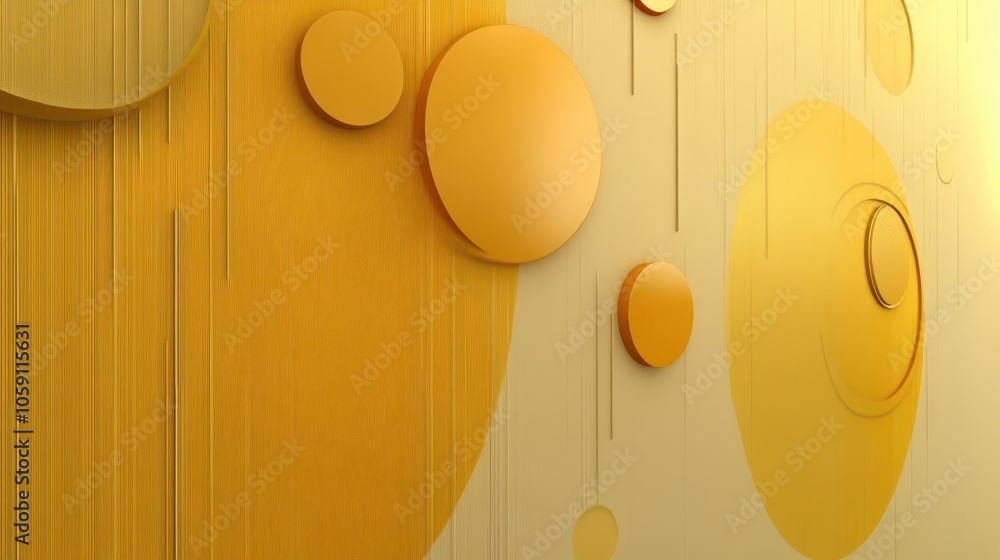 Poster soft yellow-to-gold gradient with circular and rectangular shapes lightly arranged on the edges, pro
