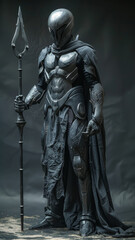 Fototapeta premium Futuristic Warrior Shrouded in Darkness
