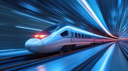 Fototapeta premium Fast modern train in motion.