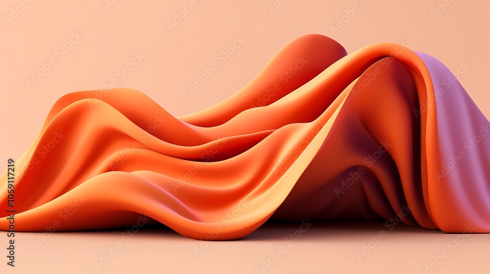 Poster abstract orange fabric background subtle blur background with space for custom text