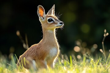 Tiny Dik-Dik with Curious Eyes in Golden Sunlight