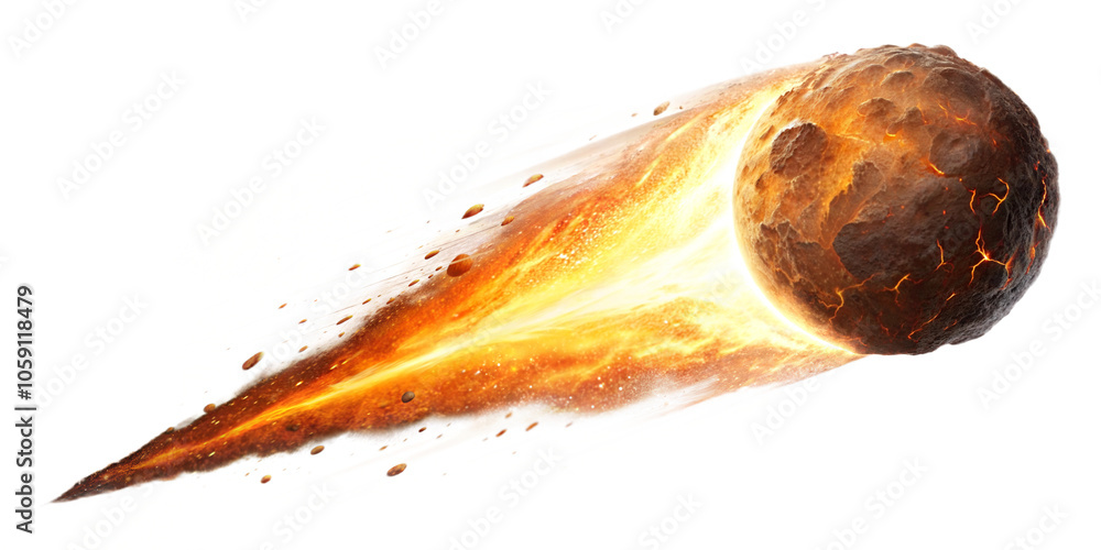 Poster a meteor isolated on a white background design