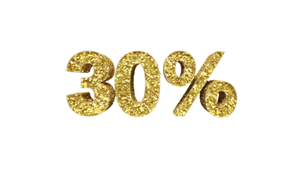 30% text on golden glitter