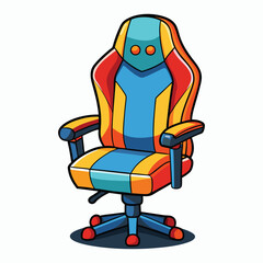 hand drawn gaming chair cartoon vector illustration