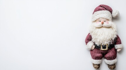 Handmade Santa Doll on White Background