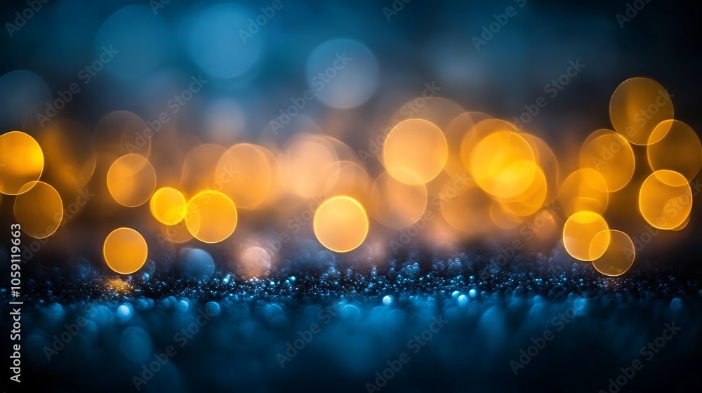 Poster abstract blue and gold lights background abstract gradient background with copy space
