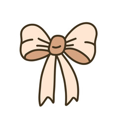 bow for gift wrapping or as decoration, simple illustration in flat style