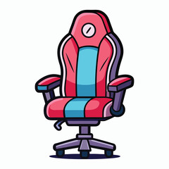hand drawn gaming chair cartoon vector illustration