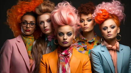 Crazy Hair Clan.  Quirky Hairstyle Ensemble..