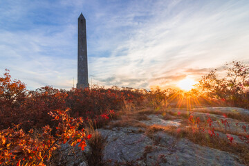 High Point State Park & New Jersey Veterans' Memorial sunset in Autumn 