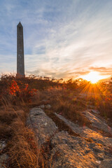High Point State Park & New Jersey Veterans' Memorial sunset in Autumn 