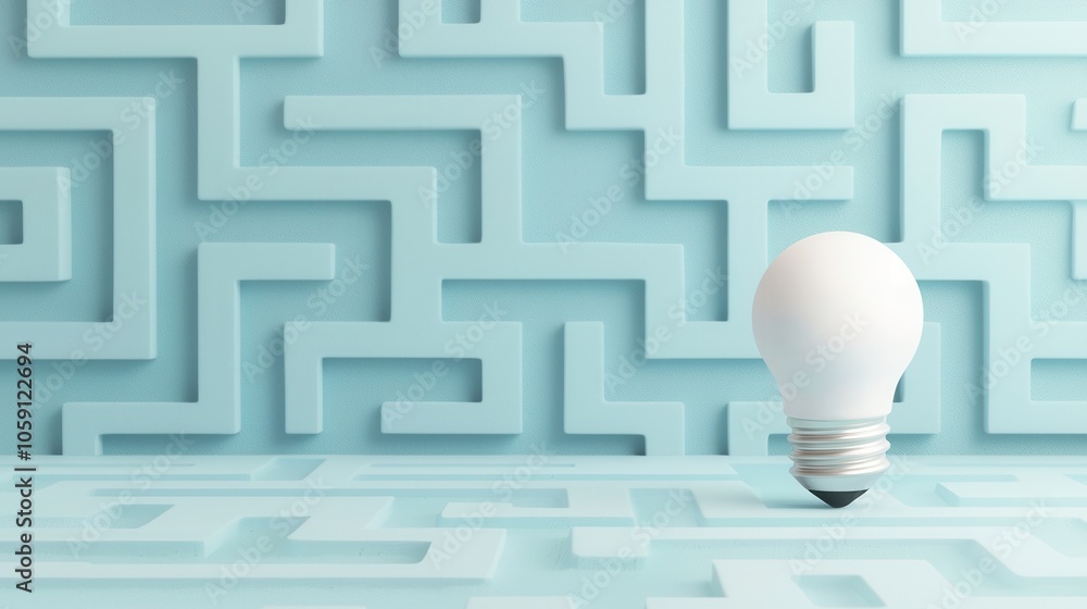 Poster lightbulb illuminating a maze design