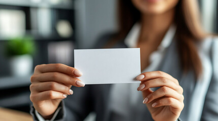 empty white mock-up business card, symbolizing potential and opportunity in networking. Its blank surface invites creativity and personalization for branding