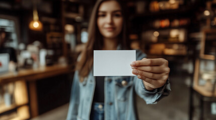 empty white mock-up business card, symbolizing potential and opportunity in networking. Its blank surface invites creativity and personalization for branding