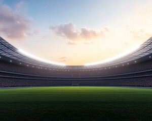 Interior of a Stadium Filled with Cheering Fans