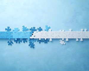Puzzle Piece Progress Bar Symbolizing Gradual Goal Achievement