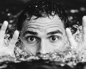 Swimmer Reaching for the Wall at Race's End